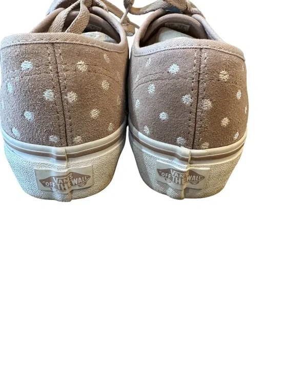 Vans Authentic Platform 2.0 Suede Polka Dot Sneakers - Light Pink & White Size 8 - Picture 4 of 14